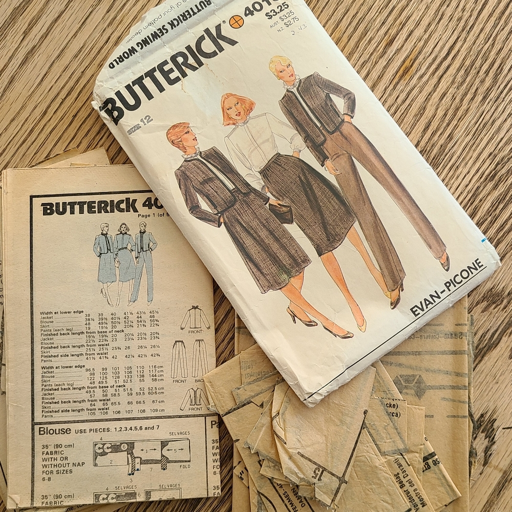 Sewing Pattern Butterick 4015 Evan Picone separates Size 12